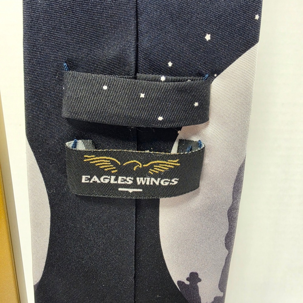 Eagles Wings Mens Silk Tie Black Nativity Reason for the Season Christmas Star - Picture 4 of 7